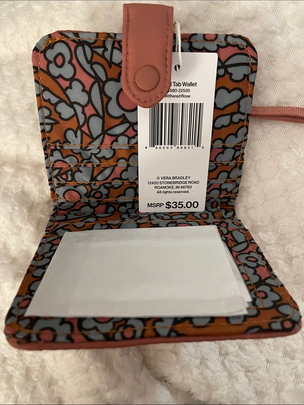Quilted Compact Wallet - Rust Brown - Picture 3 of 6
